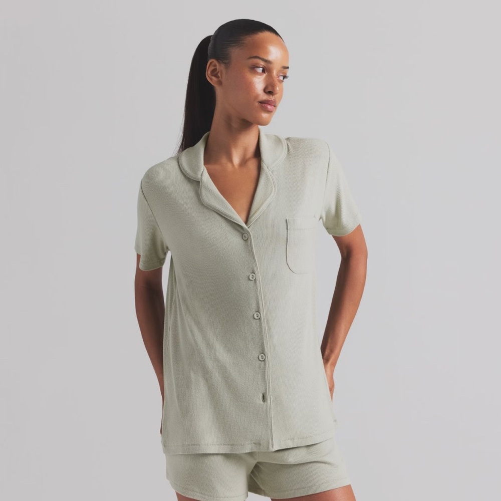 SKIMS Soft Lounge Short Sleep Set (Talc)